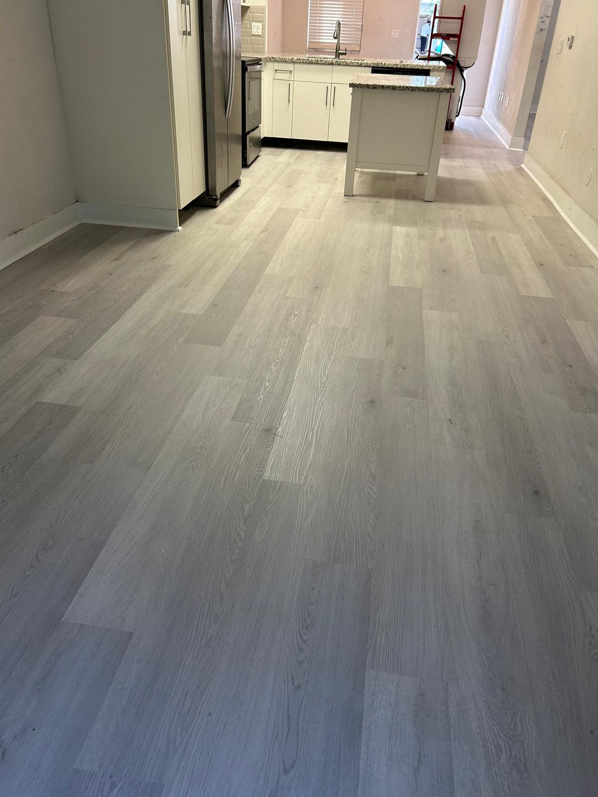 Floor leveling and laminate installation kitchen Miami